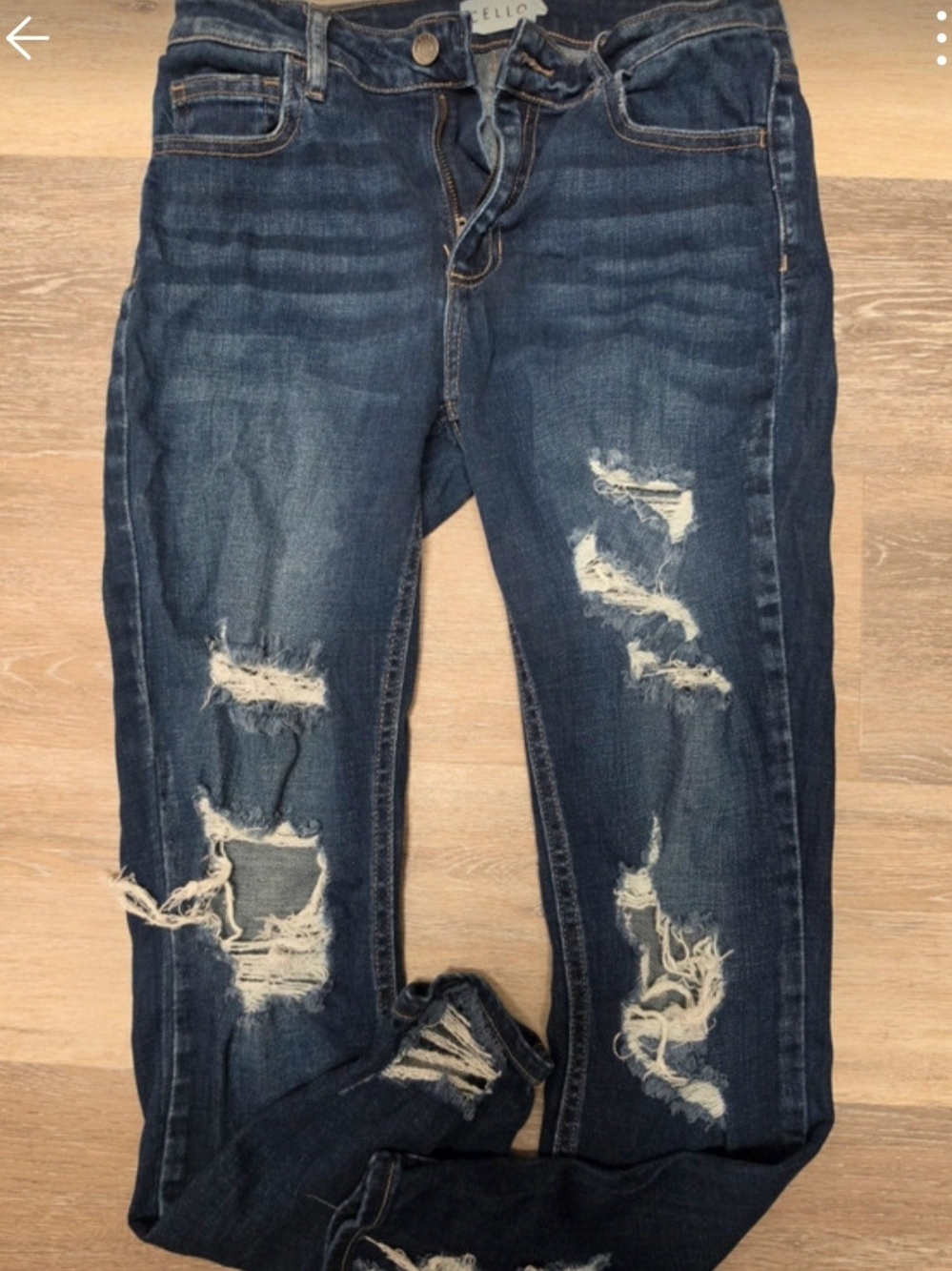 Cello Dark Blue Distressed Skinny Jeans